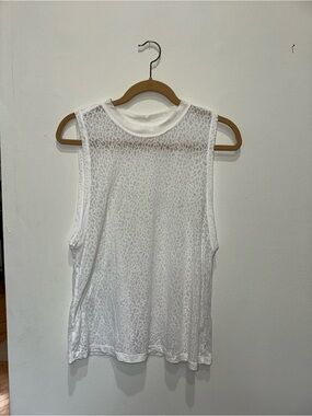 lululemon White Sleeveless sheer Tank